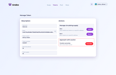 Web3 Manage Token UIUX design bitcoin blockchain cryptocurrency design ui ux web 3