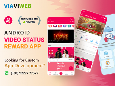 Android Status App with Reward Points | VIAVIWEB | Viavi Webtech best earning app lucky wheel app reward app video status app.