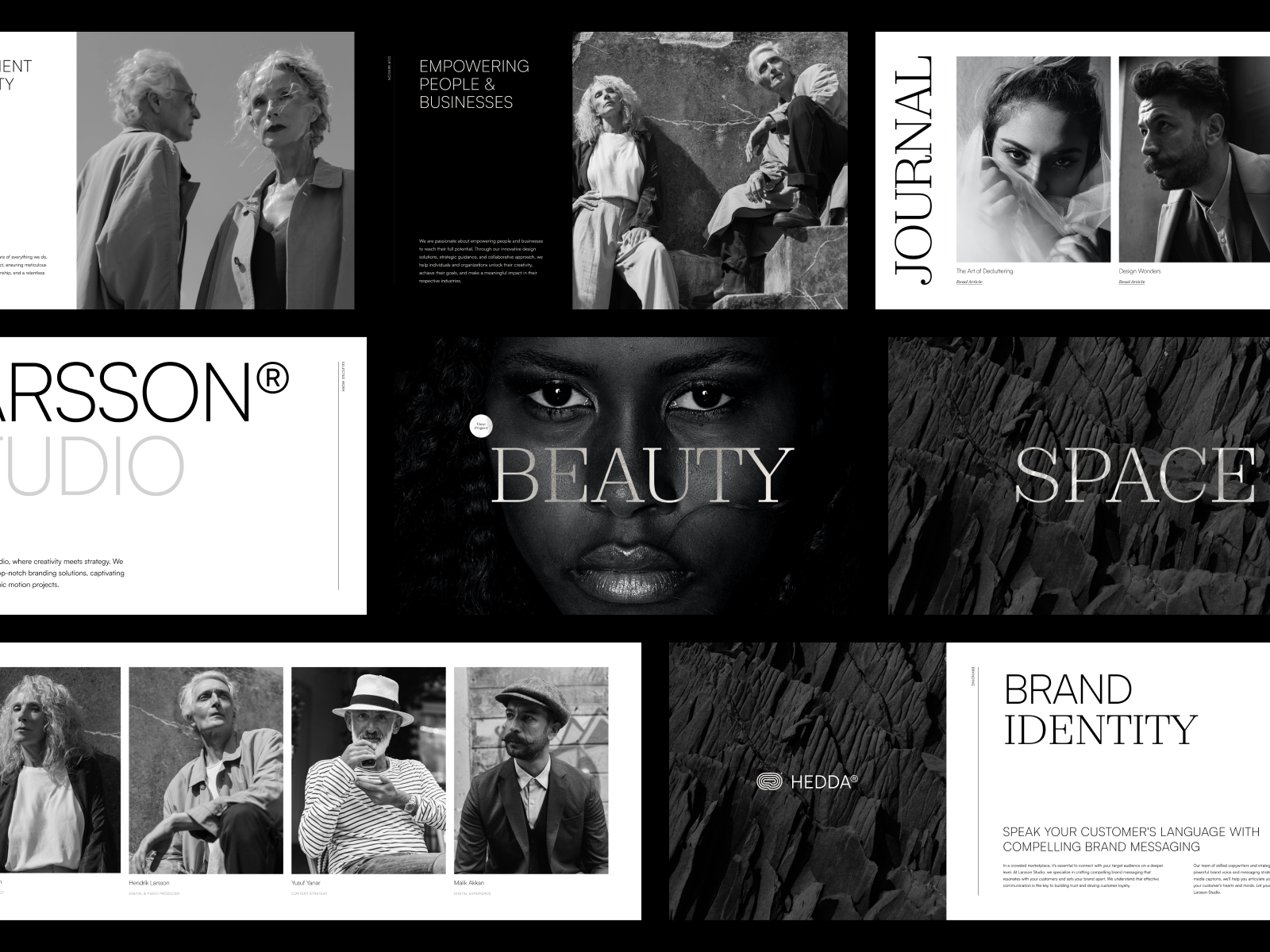 Larsson - Agency & Portfolio Webflow Template black white blog branding ecommerce horizonal scroll landing page template ui web design webdesign webflow website