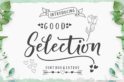 Good Selection Font Duo & Extras branding cover design display fonts illustration logo modern typography wedding
