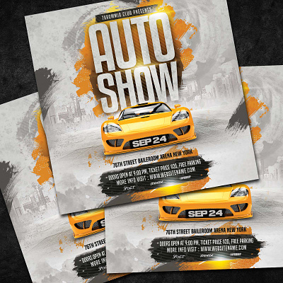 Auto Show Flyer car show flyer parade poster psd