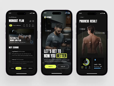 [Animation] FitPower🔥 - Fitness & Health App animation body goals crossfit exercise analytics fit goals fitness gym gym app health app health reminder interaction mobile app motion nutrition tracker personal trainer planner sport training weight loss workout