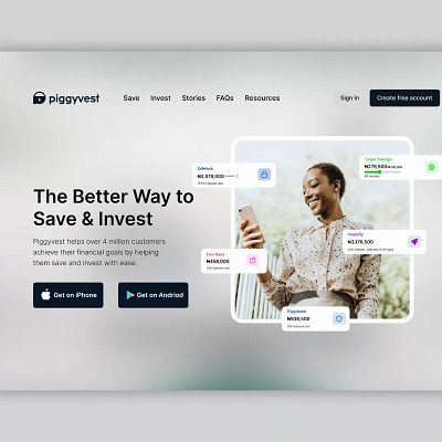 Piggyvest Desktop UI design app application branding design graphic design illustration ui