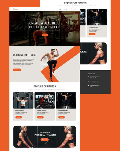 Gym website landing page design graphic design landing page ui ux website design