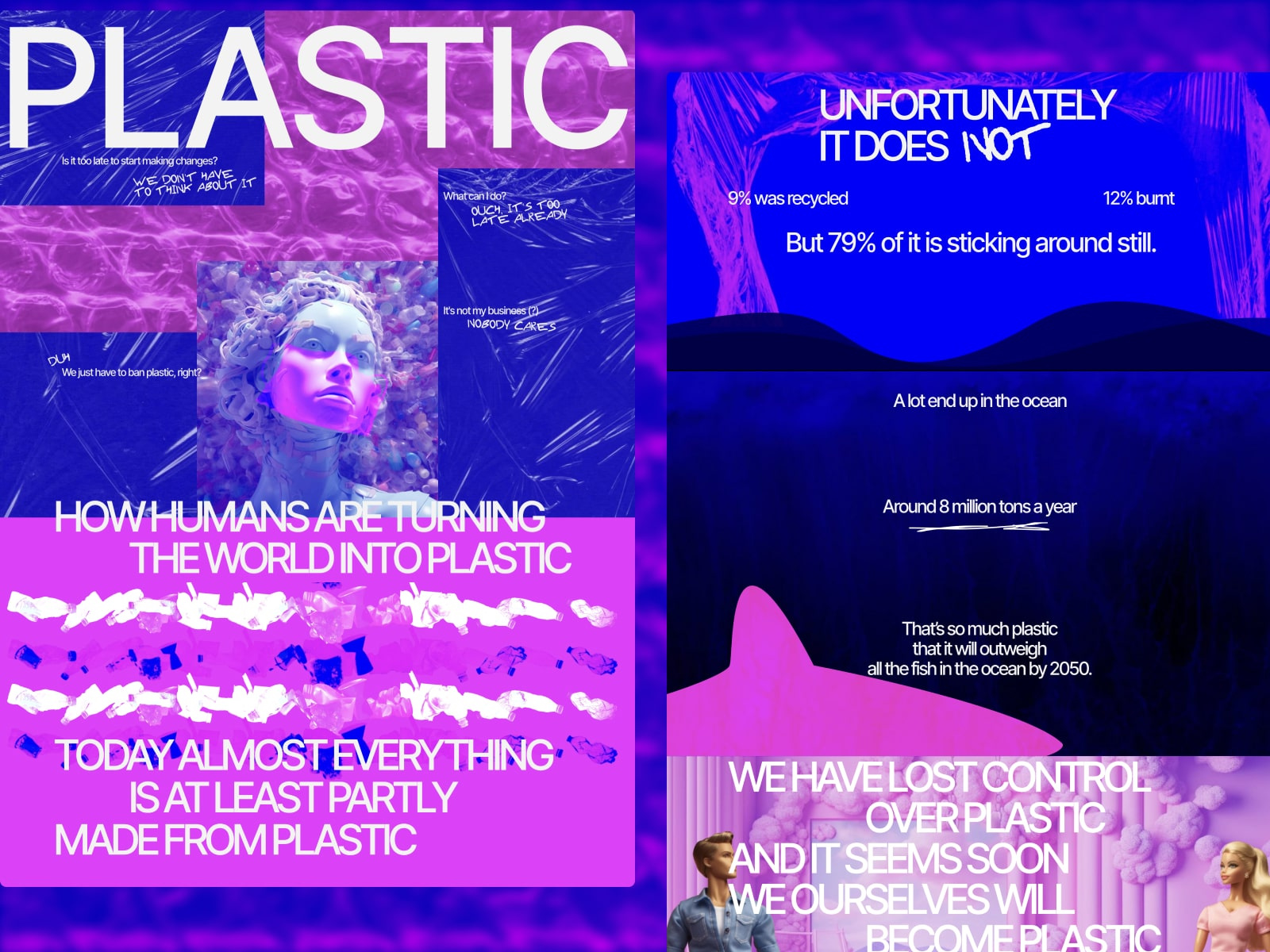Plastic Pollution Problem · Website Animation animation design ecology landing page midjourney tilda
