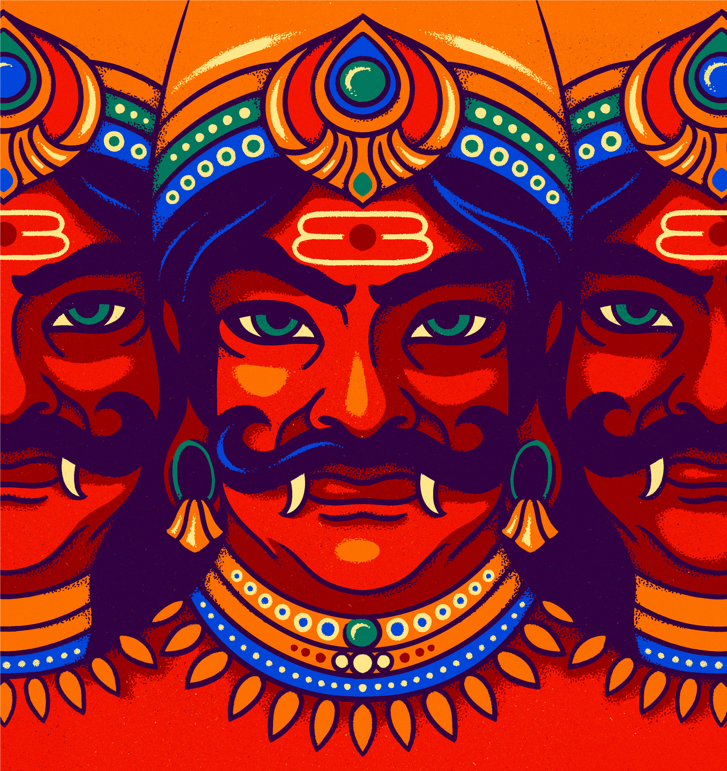 ASURA: Tale of the Vanquished asura book cover character demon digital art editorial epic ethnic ethno graphic design hindu illustration india moustache mystic mythology portrait procreate ramayana ravana