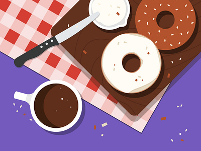 Oh! Food - Bagel food graphic design illustration