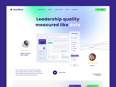 VeeMind Landing brand branding leadership saas screen design ui design uiux visual design website