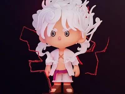 Luffy Gear 5 3d 3d art 3d modeling 3dartwork animation blender blender3d blender3dart design graphic design illustration