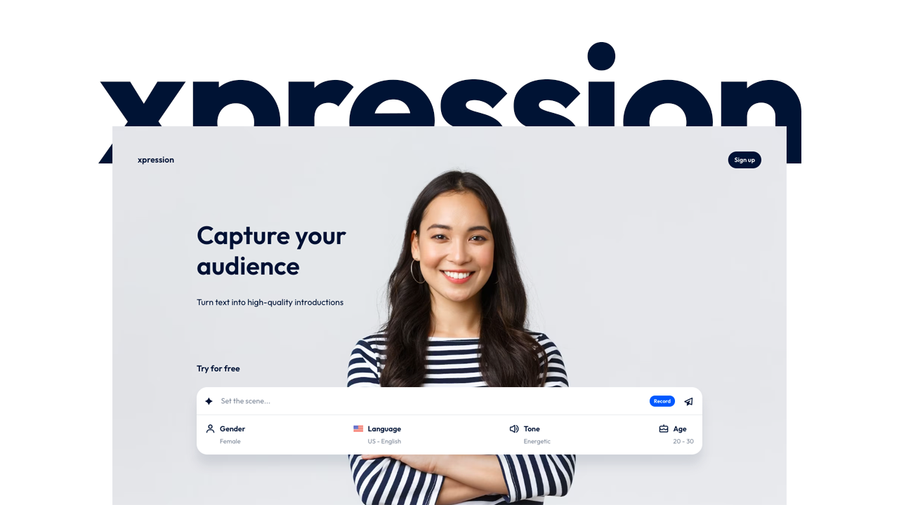 xpression AI text to voice concept by Frames on Dribbble