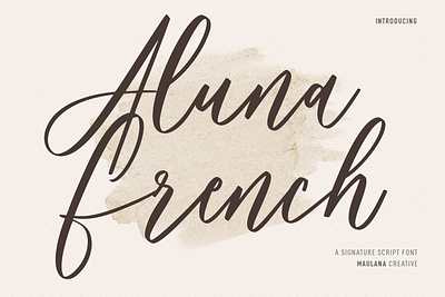"Aluna French" a signture script font branding design fonts handwritten illustration lettering logo type design typefaces ui