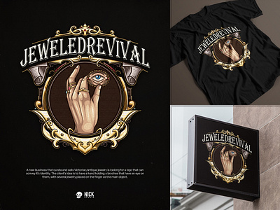 Jeweled Revival branding design graphic design hand drawing hand drawn illustration logo ui vintage vintage logo