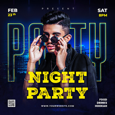 Night Party Instagram Post banner design flayer graphic design