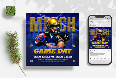 American Football Game Day Instagram Post banner business design flayer graphic design