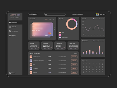 Personal Finance Dashboard dashboard design ui ux