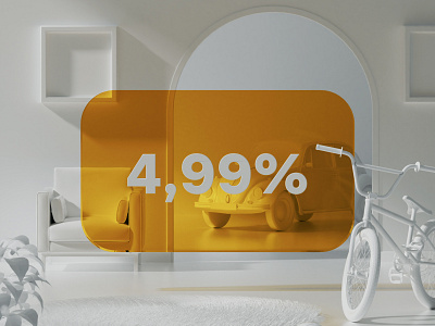 4,99% Raiffeisen apartment 3d 3d animation cinema4d design logo ui