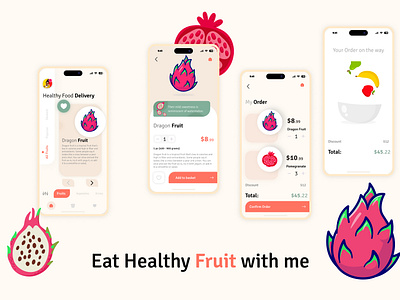 Healthy Food Delivery 🍎 animation app design design fruit healthy food motion graphics product design ui ux ux design