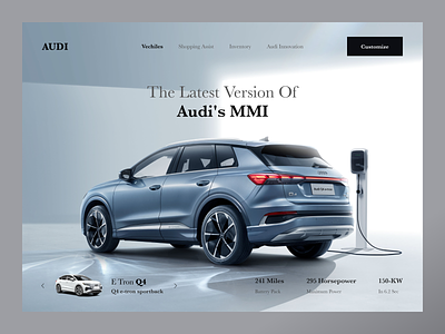 Audi Car Website - UX/UI audi audi car auto automobile automotive design drive electric hybrid light trend truck ui ui design uiux ux vechile web web design website