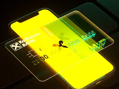 Raiffeisen. Mir Card 3d 3d animation branding cinema4d design logo ui