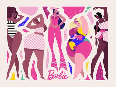 Barbie art barbie bodypositive design digital art digital painting drawing illus illustration painting pink