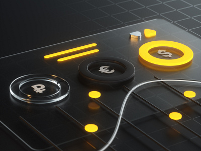 Raiffeisen 3D interface. UI Dark 3d 3d animation cinema4d design illustration ui