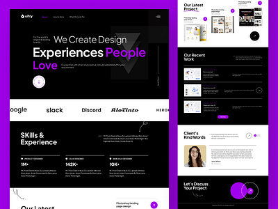 Agency Landing Page agency analytics app ui black cards career design figma landing page