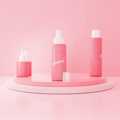 3D Skincare products 3d animation beauty brand branding company design dribbble motion motion graphics pink product products skincare spin spinning