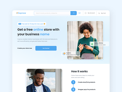 Ecommerce Vendor Page ecommerce landing page onboarding project uiux vendor