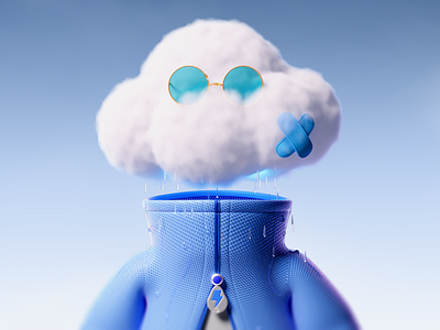 GOD FORSAKEN MAN 3d cloudy icon illustration ip rain rain man weather
