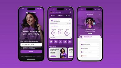 Codavone - mobile carrier app mobile network signal ui ux