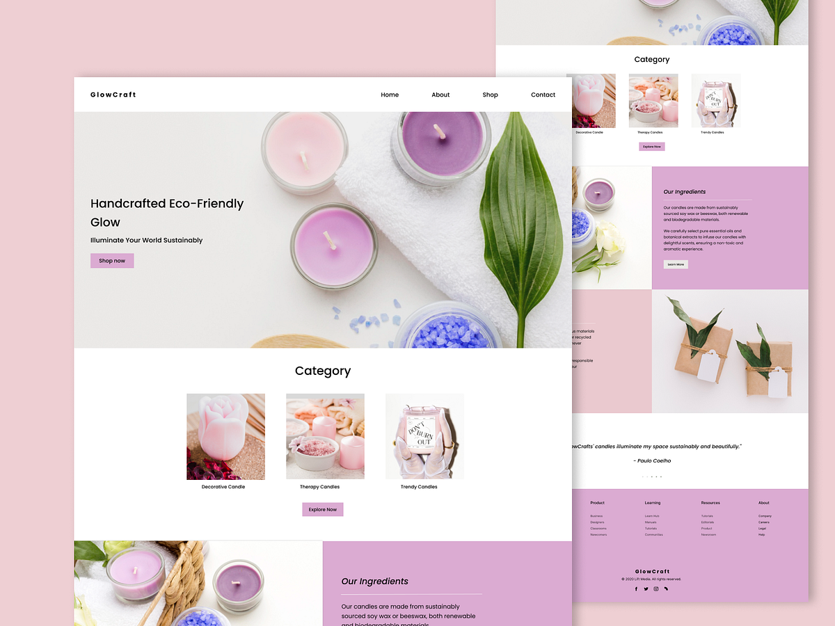 Candle site Design designs, themes, templates and downloadable