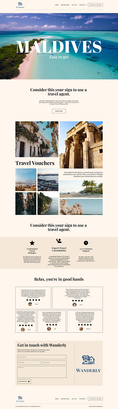 Landing page for Travel Agency design graphic design landing page ui uiux ux web design