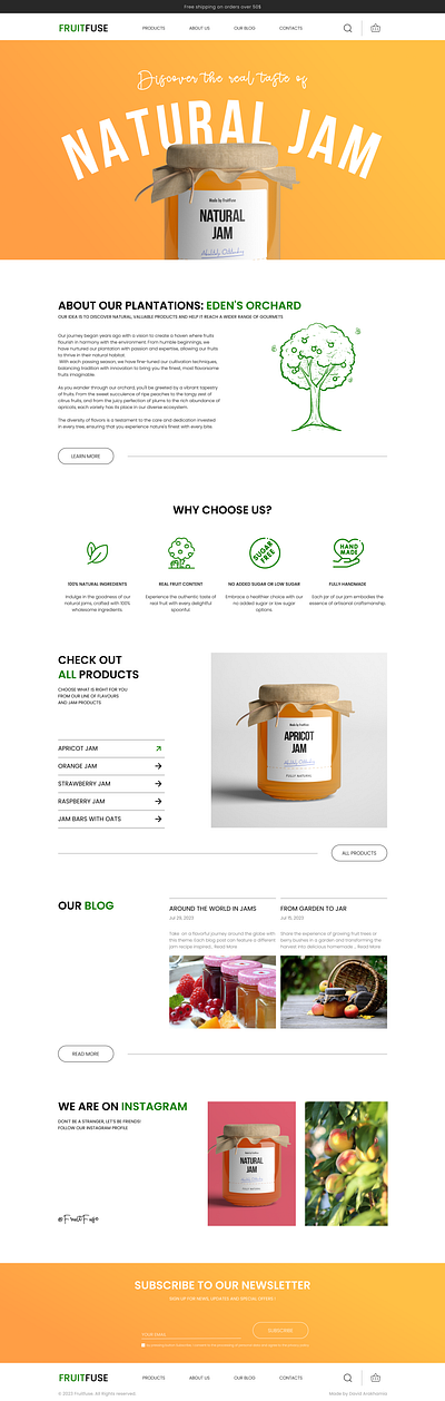 Landing page for Natural Jams design graphic design landing page ui uiux ux web design