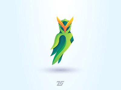 Green Owl 3d amazing logo animal art awesome logo bird branding colorful creative design gradient gradient logo graphic design green illustration logo logos modern nature owl