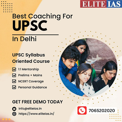 Get Ready for UPSC with the Best Coaching in Delhi - Elite IAS branding graphic design