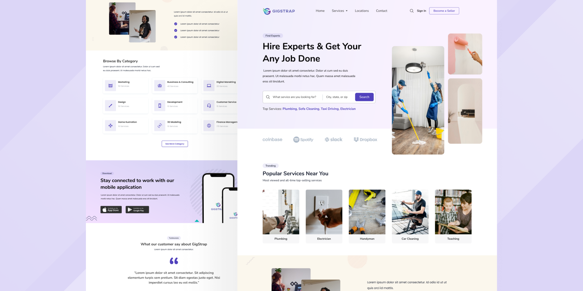 Services Landing Page branding ui ux visual design