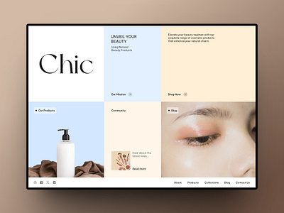 Chic - Cosmetics Website beauty branding cosmetics design graphic design landing page saas store ui web design