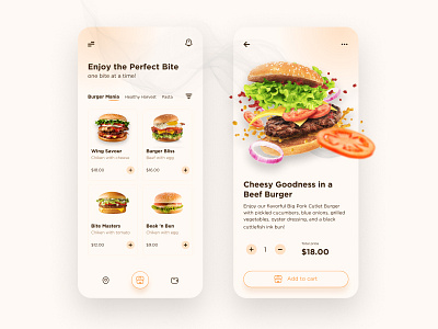 Foodiee App app food interaction design minimal design uxui