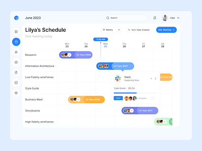 Personal Schedule Dashboard 🗓️ branding dashboard design management saas schedule ui ux webapp webdesign