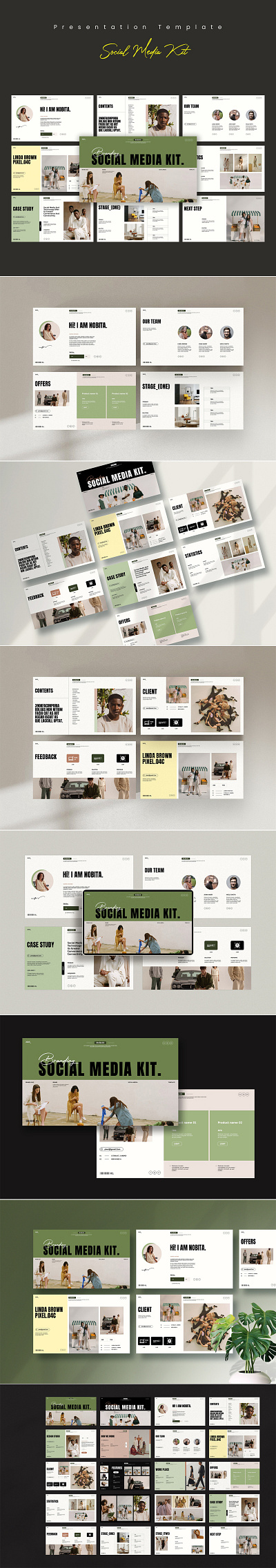 **Social Media Kit Presentation Template** animation brand branding corporate design graphic design guideline illustration kit logo media minimal motion graphics social ui