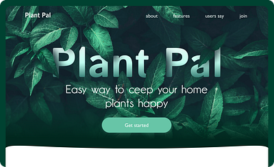Plant care app promo page concept
