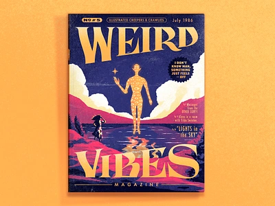 Weird Vibes adobe alien blue brush clouds digitalart halftone illustration invasion magazine muti photoshop pink reflection stars texture typography ufo unexplained yellow