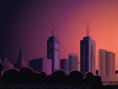 Cityscape design of Melbourne art cityspace graphic design illustration vector