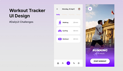 DAILY UI #41 Workout Tracker app design graphic design ui ux