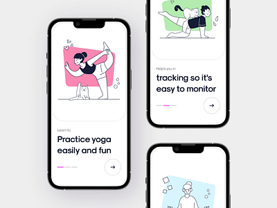 Hoaam - Meditation App activity card clean colour design graphic design health healty illustration illustrationkit meditation minimalist onboarding pose ui uiux vector yoga