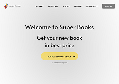 simple book store landing page typography ui user interface visual design