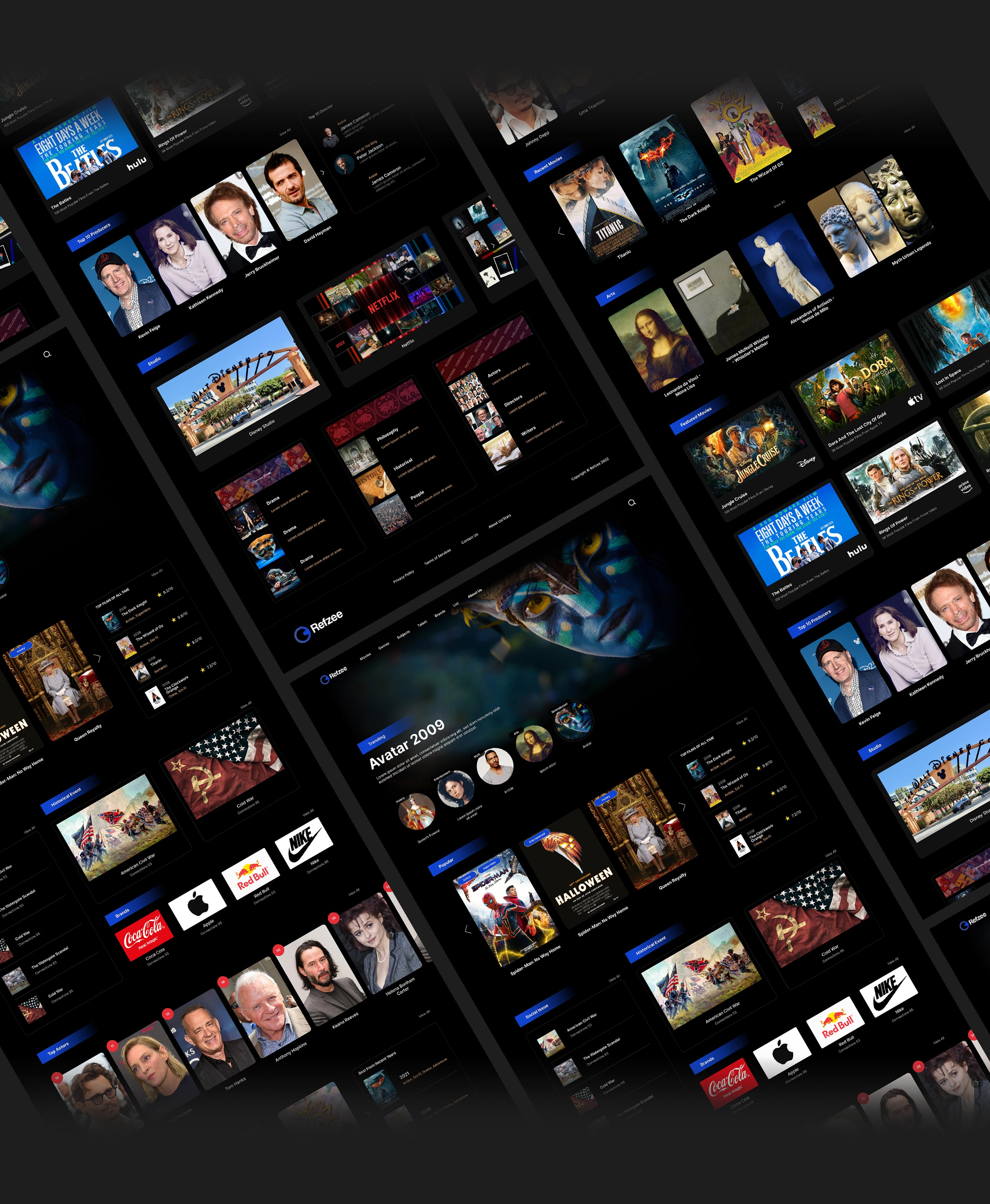 Media & Entertainment - Refzee.com branding footer gaming header media entertainment modern style ui uiux web page web ui website