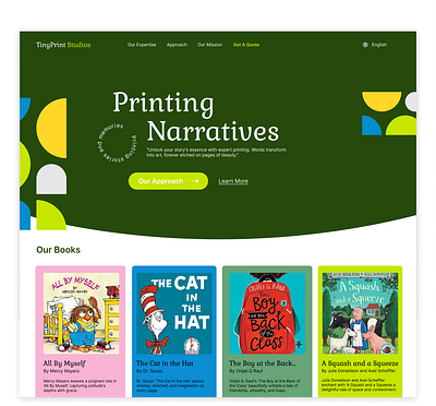 Printing Narratives - TinyPrint Studios Landing Page design available design design agency design inso graphic design inspiration ui ux design website design