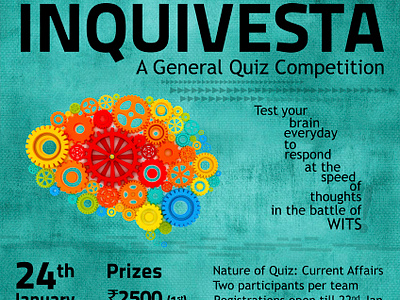 Quiz competition - SGA HansRaj College delhi university graphic design hansraj college poster design typography