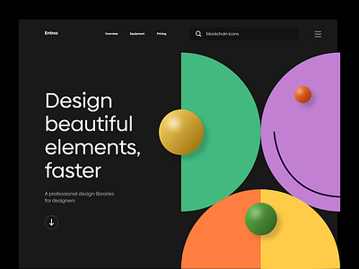Entroz - Design Elements Landing Page branding design graphic design illustration landing page ui ux web web design